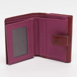 مملوكة مسبقًا محفظة سالفاتوري فيراغامو فيرا بو طية مزدوجة جلد براءة حمراء