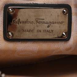 Pre Owned حقيبة سالفاتور فيراغامو  سفاري باجيت ليوبارد نايلون/ جلد بطباعة الغابة متعددة الألوان 