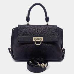 مملوكة مسبقًا Salvatore Ferragamo Black Leather Sophia Bag Large