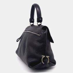 مملوكة مسبقًا حقيبة سالفاتوري فيراغامو صوفيا جلد سوداء كبيرة