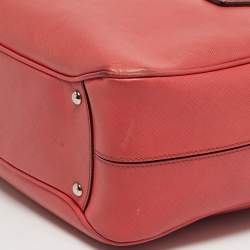 Pre Owned Salvatore Ferragamo Gancio Coral Orange Leather Bowler Bag