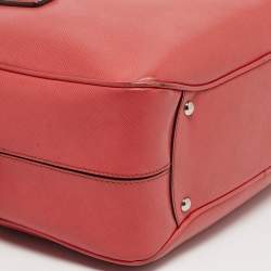 Pre Owned Salvatore Ferragamo Gancio Coral Orange Leather Bowler Bag