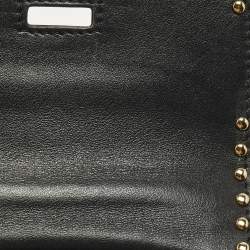 Pre Owned Salvatore Ferragamo Sofia Mini Black/Gold Suede and Metal Top Handle Bag