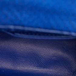 مملوكة مسبقًا Salvatore Ferragamo Sofia Mini Blue Python Metal Frame Top Handle Bag