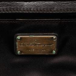 Pre Owned حقيبة كلتش سالفاتوري فيراغامو موسا غانسيني ساتان سوداء