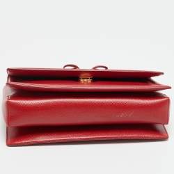 Pre Owned حقيبة كتف سالفاتوري فيراغامو جلد سافياتو زهري بربطة فيرا وسلسلة 