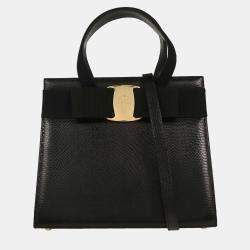 مملوكة مسبقًا Salvatore Ferragamo Black Vara Bow 2Way Handbag