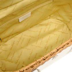 مملوكة مسبقًا حقيبة يد سالفاتوري فيراغامو جانشيني خوص بيضاء