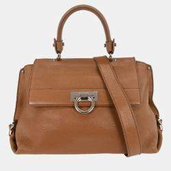 Pre Owned Salvatore Ferragamo Brown Sofia Gancini 2Way Handbag