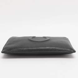 مملوكة مسبقًا حقيبة كلتش سالفاتوري فيراغامو حزام يد جلد أسود غانشيني