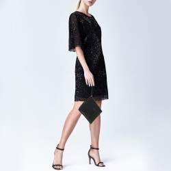 مملوكة مسبقًا حقيبة كلتش سالفاتوري فيراغامو حزام يد جلد أسود غانشيني