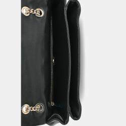 Pre Owned حقيبة كتف سالفاتوري فيراغامو فيرا جلد مبطن أسود