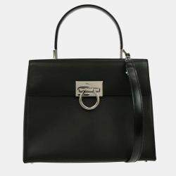 مملوكة مسبقًا Salvatore Ferragamo Black Gancini 2way Handbag