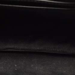 Pre Owned Salvatore Ferragamo Cut Out Small Black Canvas and Patent Leather Shoulder Bag