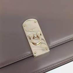 Pre Owned Salvatore Ferragamo Brown Leather Gancini crossbody bag