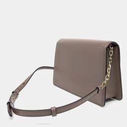 Pre Owned Salvatore Ferragamo Brown Leather Gancini crossbody bag