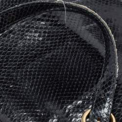 Pre Owned Salvatore Ferragamo Gancio Black Python Satchel