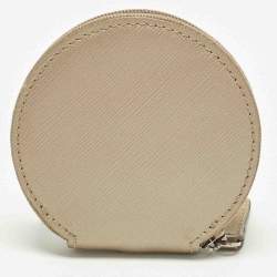 مملوكة مسبقًا Salvatore Ferragamo Vara Bow Beige Leather Round Coin Purse