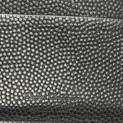 مملوكة مسبقًا Salvatore Ferragamo Gancini Black Leather Flap Card Case