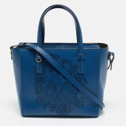 مملوكة مسبقًا Salvatore Ferragamo Bonnie Blue Leather Tote