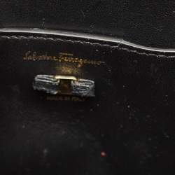 مملوكة مسبقًا Salvatore Ferragamo Vara Bow Black Leather Flap Top Handle Bag