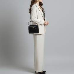 مملوكة مسبقًا Salvatore Ferragamo Vara Bow Black Leather Flap Top Handle Bag