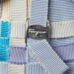 مملوكة مسبقًا حقيبة يد سالفاتوري فيراغامو شريط قماش منسوج لافندر/متعدد الألوان