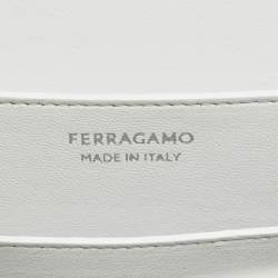 Pre Owned Salvatore Ferragamo Wanda White Leather Tote