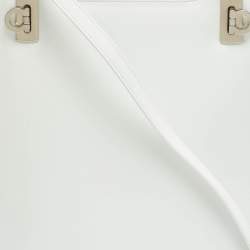Pre Owned Salvatore Ferragamo Wanda White Leather Tote