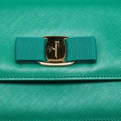 Pre Owned حقيبة سالفاتوري فيراغامو فارا بوه حزام قابلة للتحويل جلد أخضر