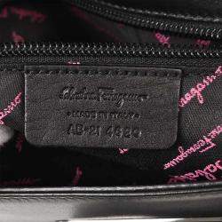 Pre Owned Salvatore Ferragamo Black Gancini Handbag