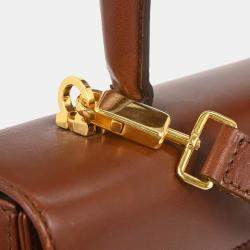 Pre Owned حقيبة يد سلفاتوري فيراغامو غانشيني بنية 2-طريقتين