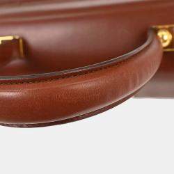 Pre Owned حقيبة يد سلفاتوري فيراغامو غانشيني بنية 2-طريقتين