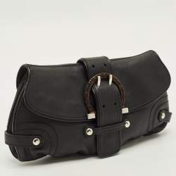 Pre Owned حقيبة يد سالفاتوري فيراغامو غانسيني جلد أسود