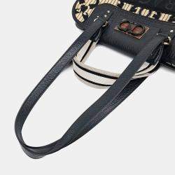 Pre Owned Salvatore Ferragamo Beige, Black Leather and Raffia tote and shoulder bag