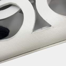 Pre Owned حقيبة فيراغامو جانشيني بحجم متوسط جلد عجل أبيض بصري