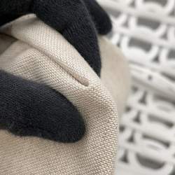 Pre Owned حقيبة فيراغامو جانشيني بحجم متوسط جلد عجل أبيض بصري