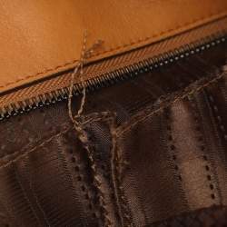 Pre Owned Salvatore Ferragamo Gancini Tan Leather Hobo