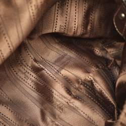 Pre Owned Salvatore Ferragamo Gancini Tan Leather Hobo