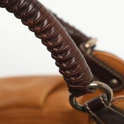 Pre Owned Salvatore Ferragamo Gancini Tan Leather Hobo