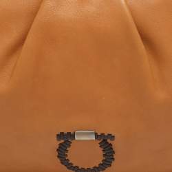Pre Owned Salvatore Ferragamo Gancini Tan Leather Hobo