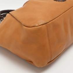 Pre Owned Salvatore Ferragamo Gancini Tan Leather Hobo