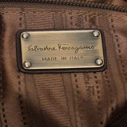 Pre Owned Salvatore Ferragamo Gancini Tan Leather Hobo