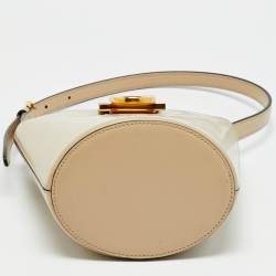 Pre Owned Salvatore Ferragamo Trifolio Beige Smooth Leather Shoulder Bag