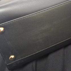 Pre Owned Salvatore Ferragamo Marlene Black Calf Leather Tote Bag