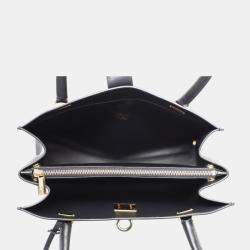 Pre Owned Salvatore Ferragamo Marlene Black Calf Leather Tote Bag