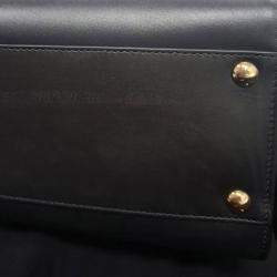 Pre Owned Salvatore Ferragamo Marlene Black Calf Leather Tote Bag