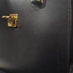 Pre Owned Salvatore Ferragamo Marlene Black Calf Leather Tote Bag