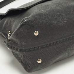 Pre Owned Salvatore Ferragamo Gancini Black Leather Shoulder Bag