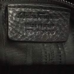 Pre Owned Salvatore Ferragamo Gancini Black Leather Shoulder Bag